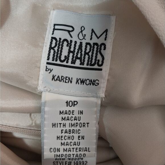 R & M RICHARDS! CHAMPAGNE BEIGE/TAN SILVER & GOLD BEADED 2 PC DRESS SET! SZ 10P - Picture 11 of 14